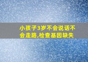 小孩子3岁不会说话不会走路,检查基因缺失