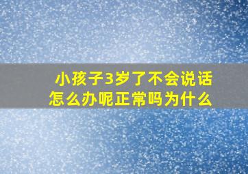 小孩子3岁了不会说话怎么办呢正常吗为什么