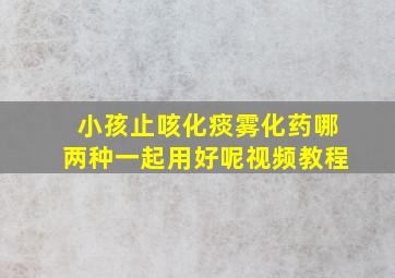 小孩止咳化痰雾化药哪两种一起用好呢视频教程