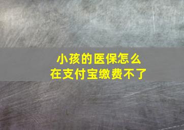 小孩的医保怎么在支付宝缴费不了