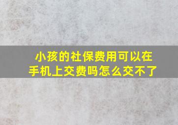 小孩的社保费用可以在手机上交费吗怎么交不了