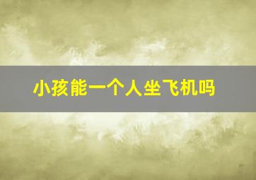 小孩能一个人坐飞机吗