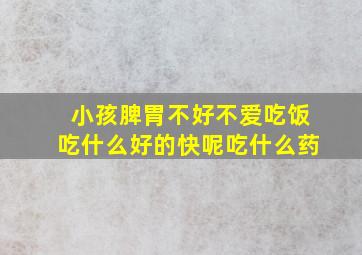 小孩脾胃不好不爱吃饭吃什么好的快呢吃什么药