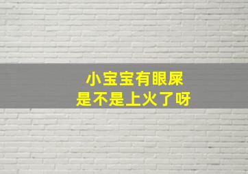 小宝宝有眼屎是不是上火了呀