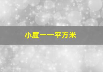 小度一一平方米