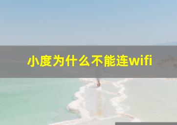 小度为什么不能连wifi