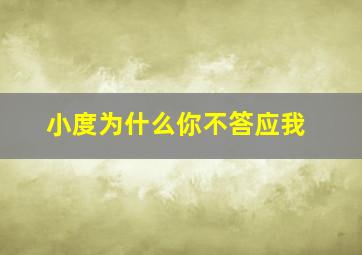 小度为什么你不答应我