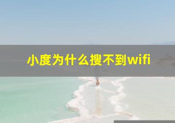 小度为什么搜不到wifi