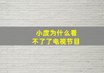 小度为什么看不了了电视节目