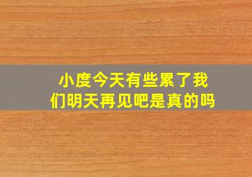 小度今天有些累了我们明天再见吧是真的吗