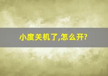 小度关机了,怎么开?