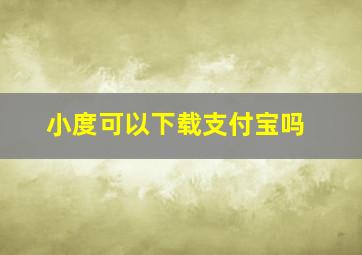 小度可以下载支付宝吗