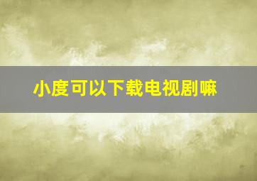 小度可以下载电视剧嘛