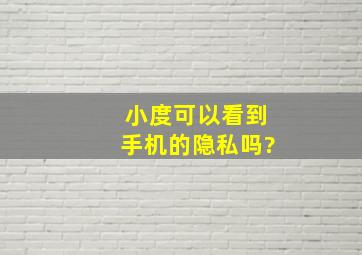 小度可以看到手机的隐私吗?