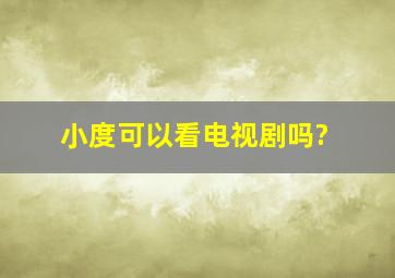 小度可以看电视剧吗?