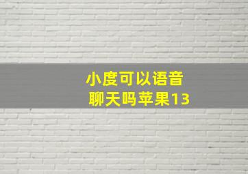 小度可以语音聊天吗苹果13