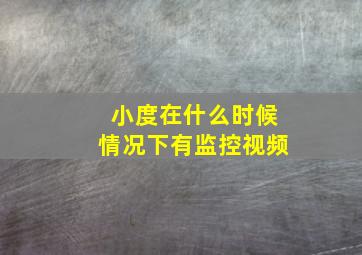 小度在什么时候情况下有监控视频