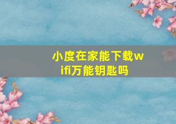 小度在家能下载wifi万能钥匙吗