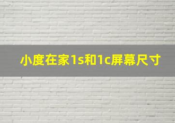 小度在家1s和1c屏幕尺寸