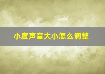 小度声音大小怎么调整