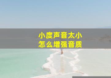 小度声音太小怎么增强音质