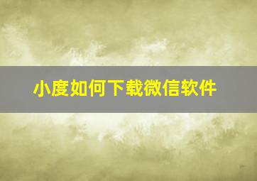 小度如何下载微信软件