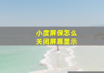 小度屏保怎么关闭屏幕显示