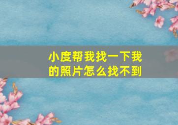 小度帮我找一下我的照片怎么找不到