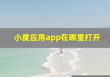 小度应用app在哪里打开