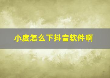 小度怎么下抖音软件啊