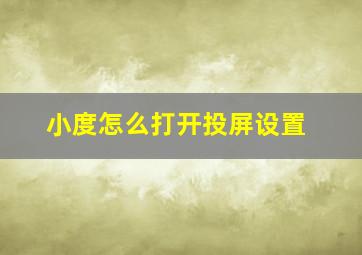 小度怎么打开投屏设置