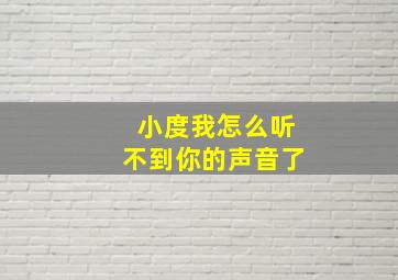 小度我怎么听不到你的声音了