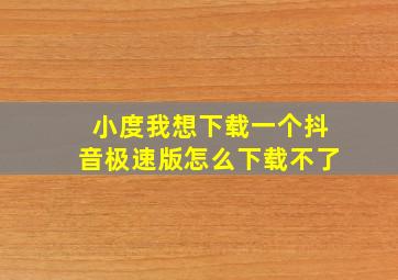 小度我想下载一个抖音极速版怎么下载不了