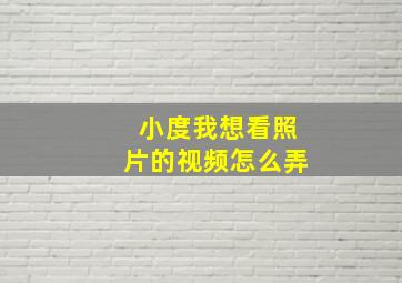 小度我想看照片的视频怎么弄