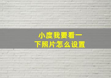 小度我要看一下照片怎么设置