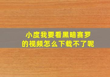 小度我要看黑暗赛罗的视频怎么下载不了呢