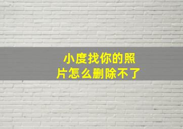 小度找你的照片怎么删除不了