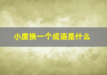 小度换一个成语是什么