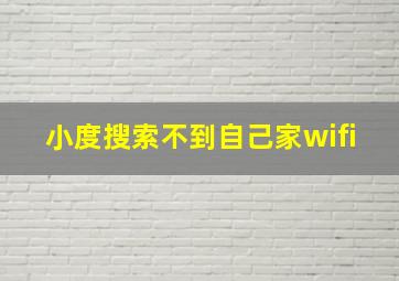 小度搜索不到自己家wifi