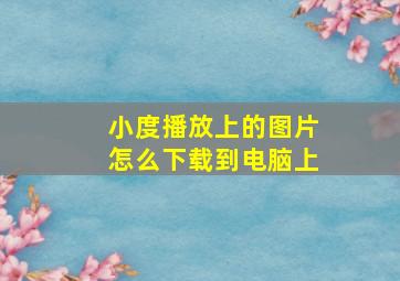 小度播放上的图片怎么下载到电脑上