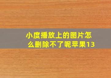 小度播放上的图片怎么删除不了呢苹果13