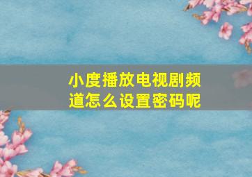 小度播放电视剧频道怎么设置密码呢