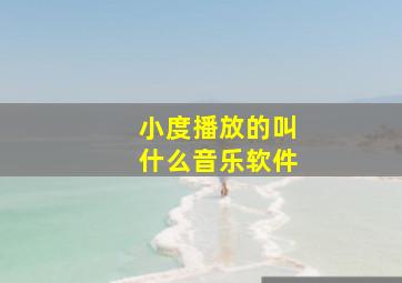 小度播放的叫什么音乐软件