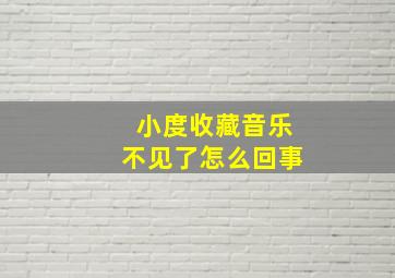 小度收藏音乐不见了怎么回事