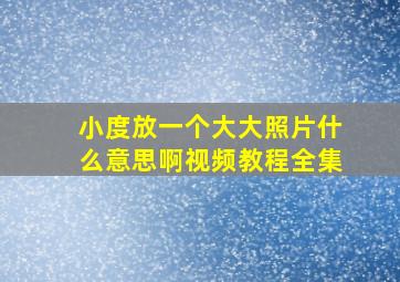 小度放一个大大照片什么意思啊视频教程全集