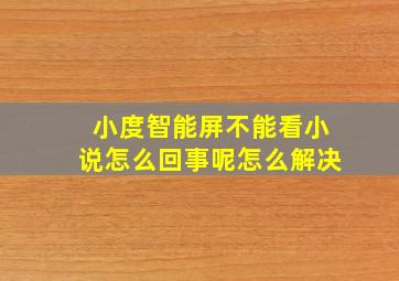 小度智能屏不能看小说怎么回事呢怎么解决