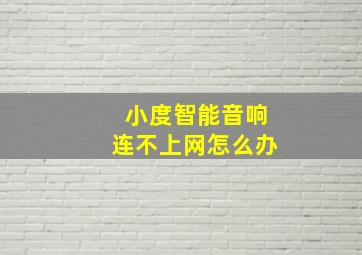 小度智能音响连不上网怎么办