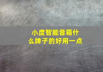 小度智能音箱什么牌子的好用一点