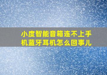 小度智能音箱连不上手机蓝牙耳机怎么回事儿