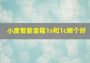 小度智能音箱1s和1c哪个好